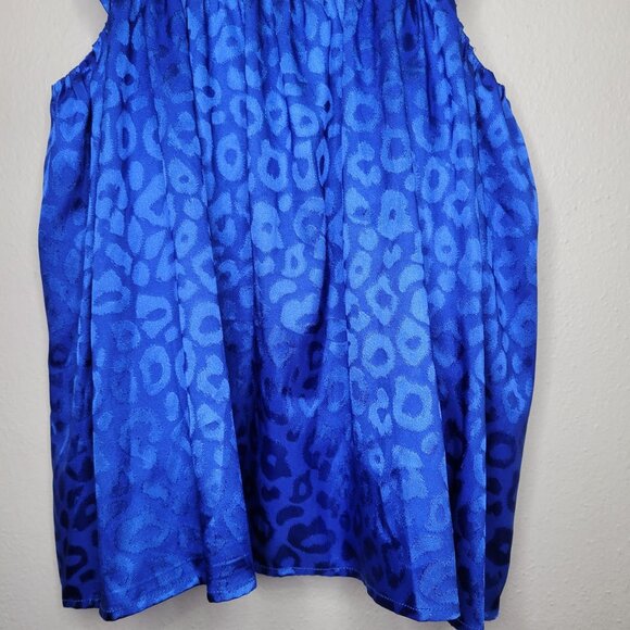 Entro Blue Leopard Print Blouse - Picture 3 of 7